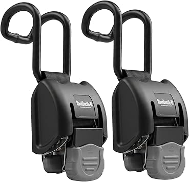 BoatBuckle F14221EC G2 Gunwale Transom Tie-Down 2 x 38 Inches with Vinyl-Coated Double J-Hook, 2500lbs Break Strength, 2-Pack