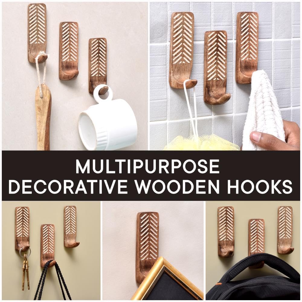IndianShelf Arrow Leaf Adhesive Hooks - No Drill -8 IndianShelf Arrow Leaf Adhesive Hooks - No Drill -8