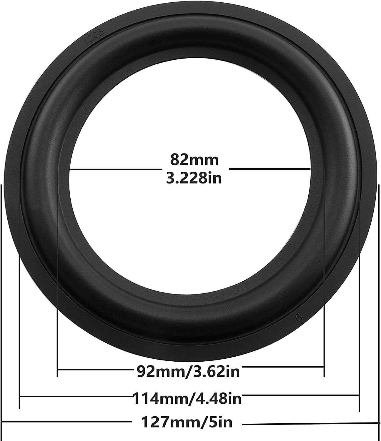 Rubber Ring 2PCS 5Inch Black Speaker Rubber Foam Edge Surround Rings Repair Kit for Speaker Repair or DIY
