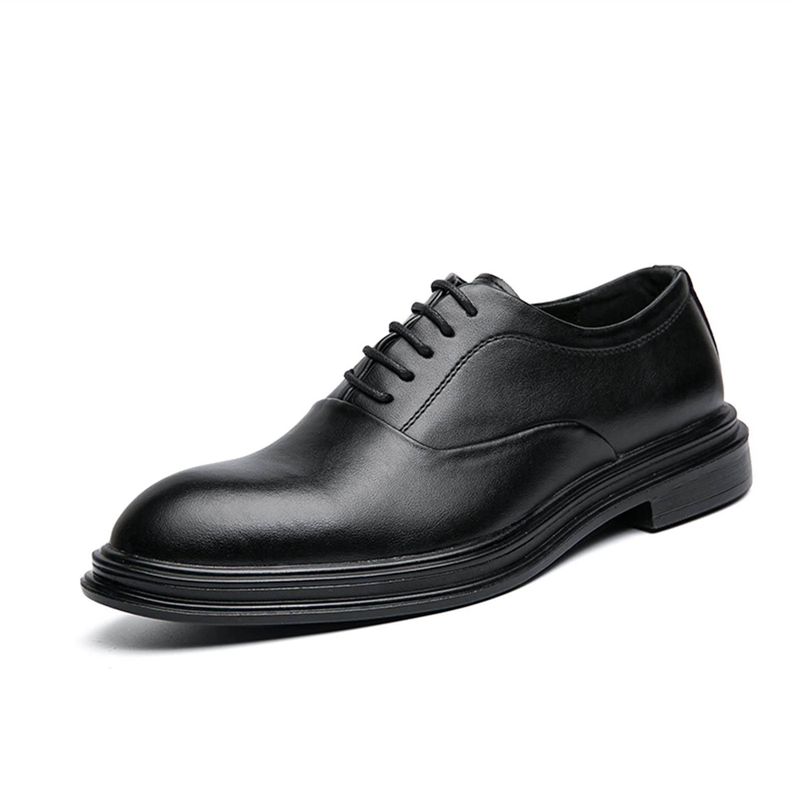 zye- الرجال جلد طبيعي أكسفورد wingtips الدانتيل يصل نمط أشار تو أحذية زلة مقاومة اللباس (Color : Black, Size : 40 EU)