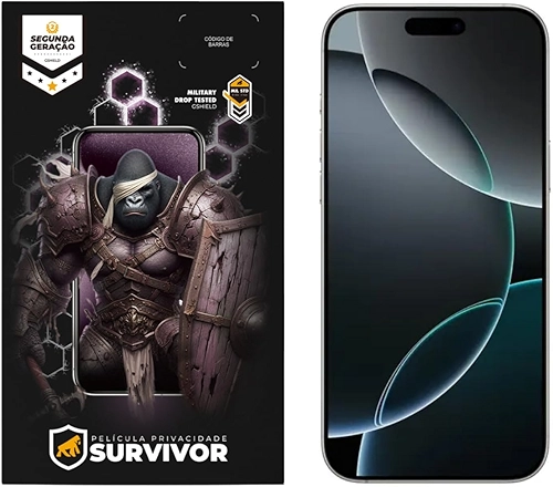 Gshield Película Survivor Privacidade com Aplicador para (iPhone 16 Pro Max/ 17 Pro Max)