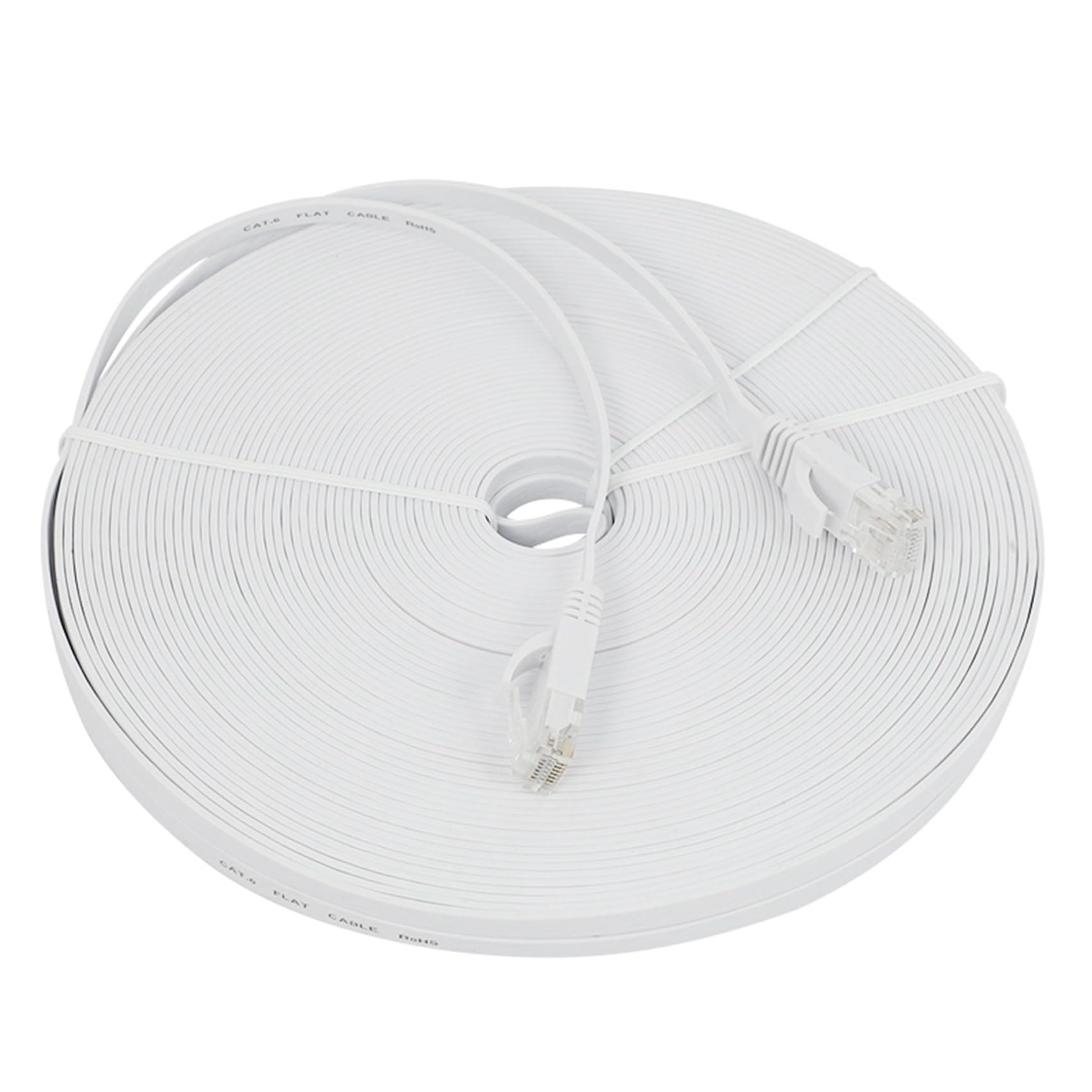 3X Kabel Ethernet Cat 6 100 Stóp (30 Metrów) Płaskie, Wąskie, Długie Kable Krosowe Sieci LAN, Kabel Komputerowy Cat6 High Speed