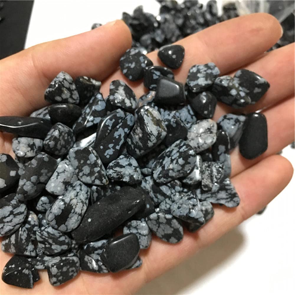50g / 100g / 1000g 7-9mm Schwarze Schneeflocke Obsidian Trommelstein poliert Kristallgrapsel Garten Blumentopf Wohnkultur-1000g.