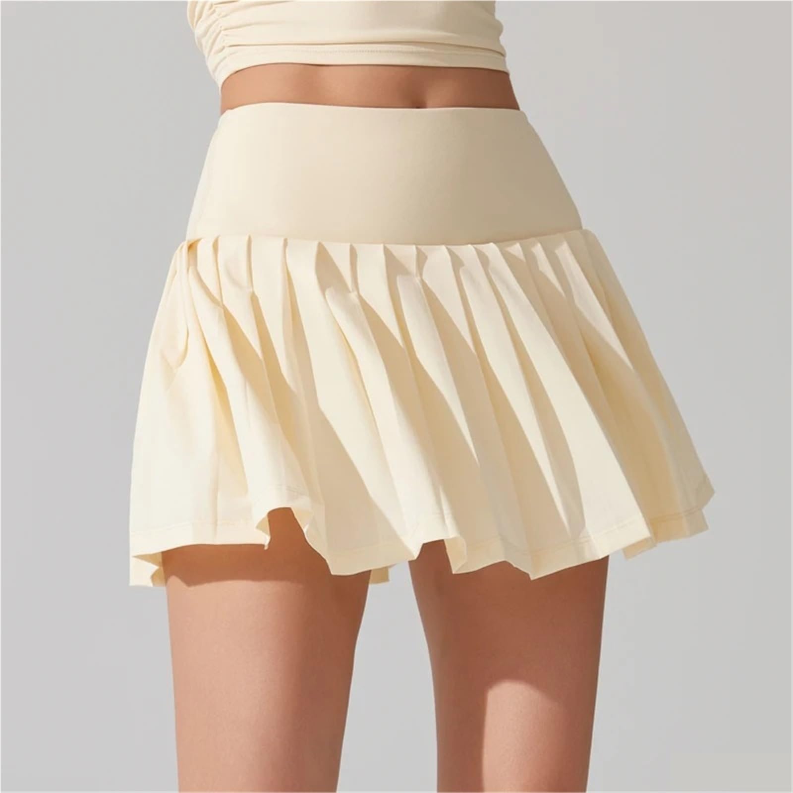 Plissierter Tennisrock for Damen, hoch taillierter Sportrock, Leichter sportlicher Skorts-Röcke mit Tasche