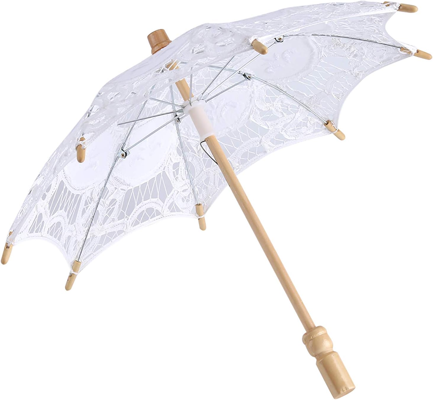 HERCHR Vintage Cotton Lace Parasol Umbrellas - Image 3