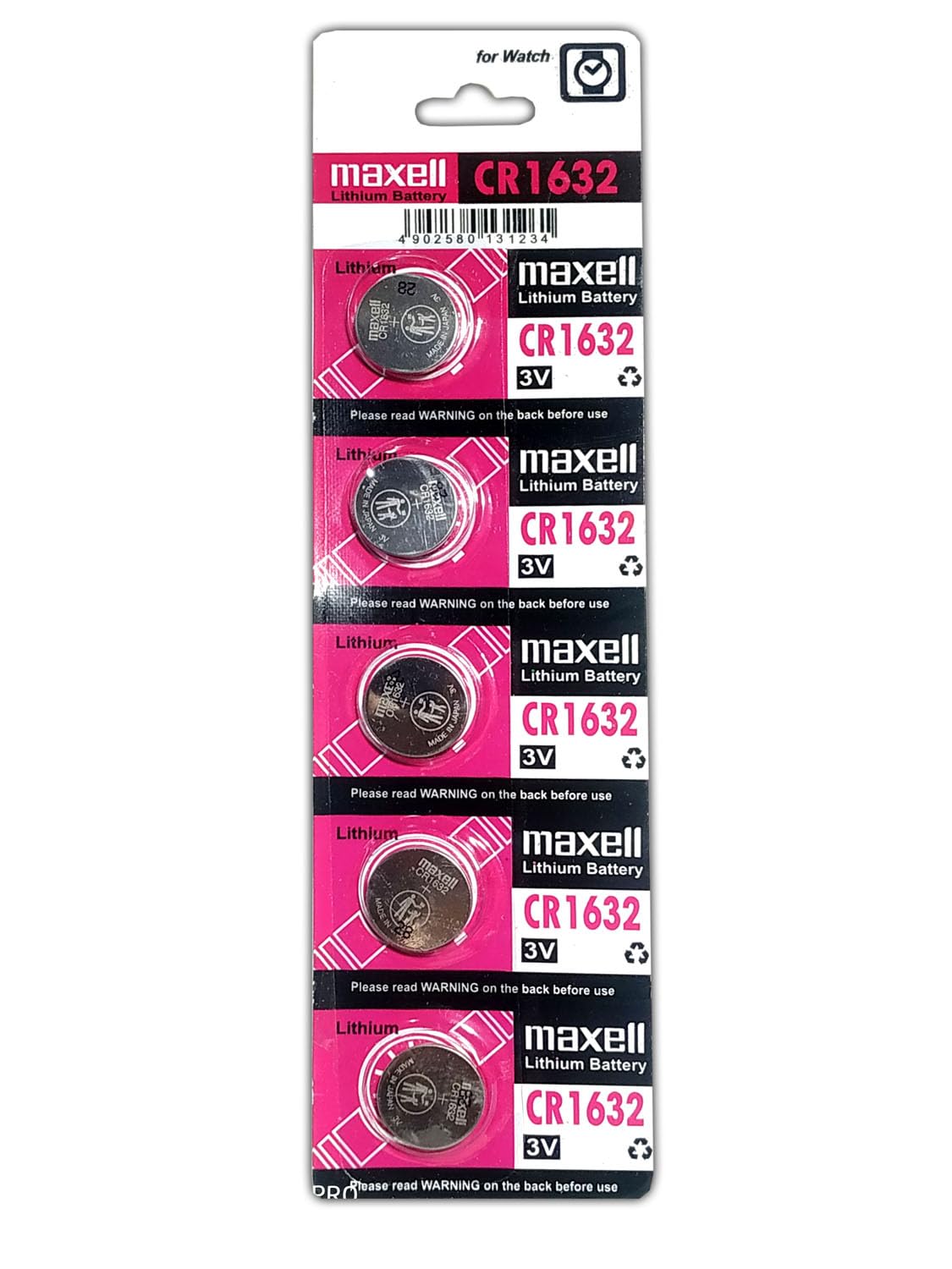 Maxell CR1632 Lithium Batteries - 5 Pieces
