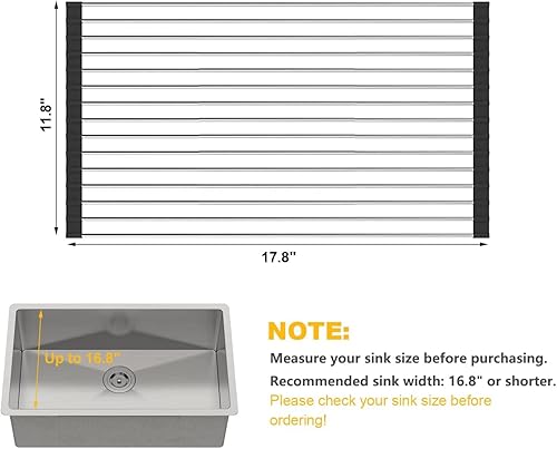 Miniatura 2 de SunCleanse Escurridor de platos enrollable, escurridor de platos sobre el fregadero, escurridor de platos de cocina, tapete plegable para fregadero