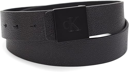 Miniatura 2 de Calvin Klein Cinturón de hebilla de placa casual para hombre con detalle de logotipo para jeans y pantalones de vestir