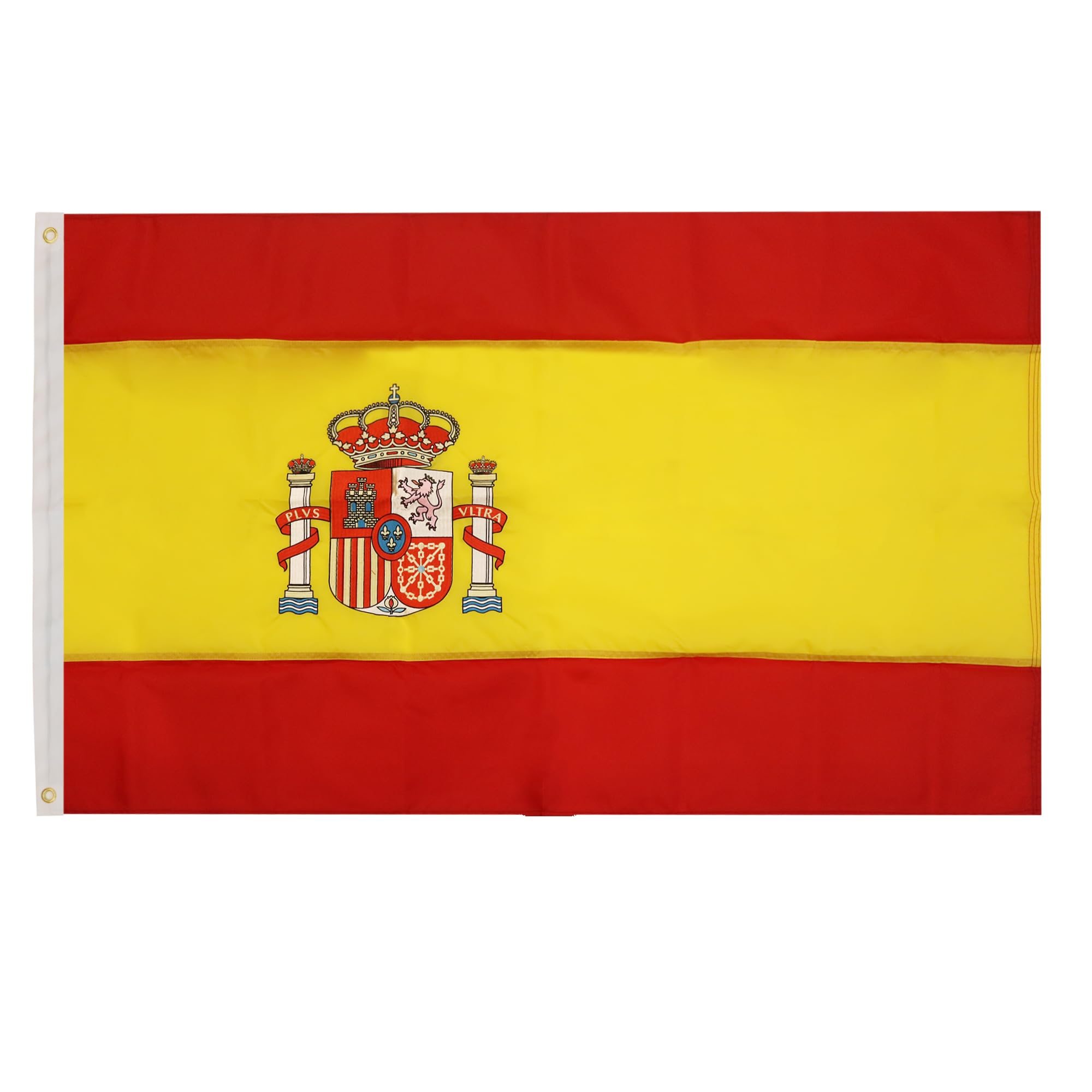 AZ FLAG - Spain Flag Premium - 3x5 Ft - Embroidered Arms - For Outdoor - Spanish Banner Nylon 20DD with Two Grommets - Vivid Colors - 3' x 5' Feet - 150x90 Cm