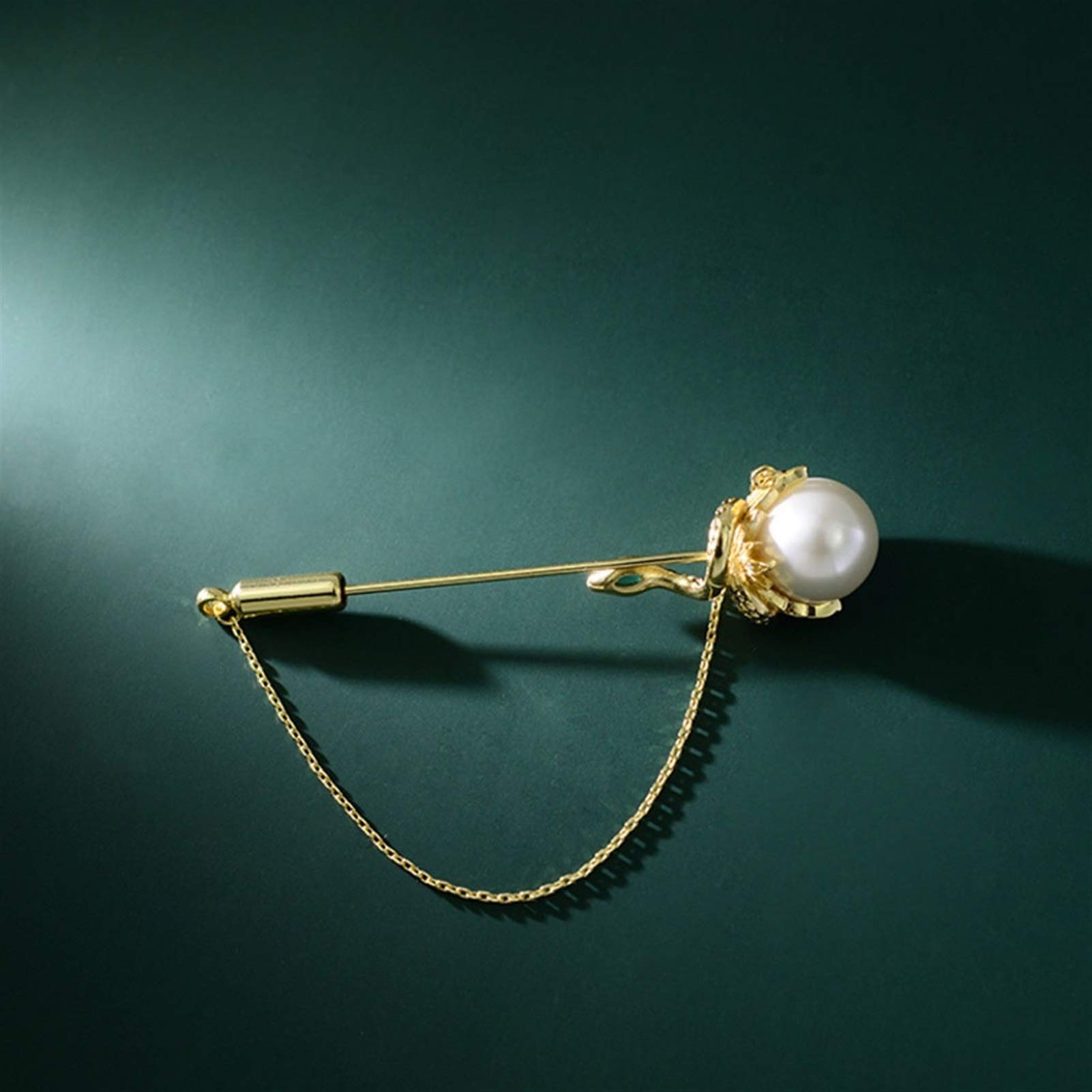 Imitación perla Pin Brooche Hembra Anti-Bare Cuello Hebilla de alta gama Accesorios en V Alfileres