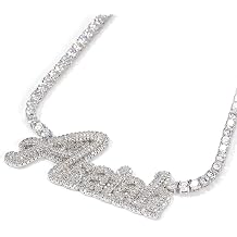 Personalized Iced Out Name Necklace Custom Hip Hop Bling Diamond Pendant Chain with 20 Tennis Chain