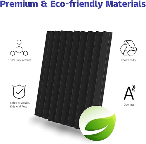 Miniatura 5 de Paquete de 12 paneles acústicos autoadhesivos, paneles de espuma acústica de 12 x 12 x 1 pulgadas, paneles de pared insonorizados de alta densidad