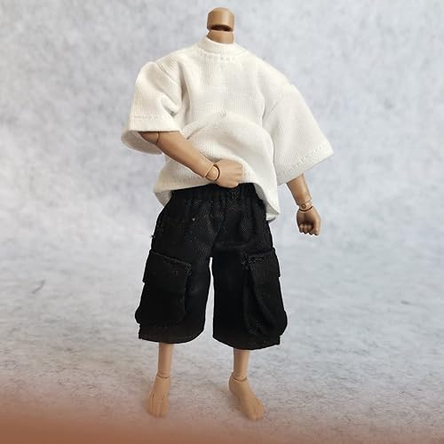 Miniatura 5 de Ropa de figura a escala 112, ropa masculina, camiseta, pantalones, pantalones, ropa para figura de acción masculina de 6 pulgadas, muñeca corporal