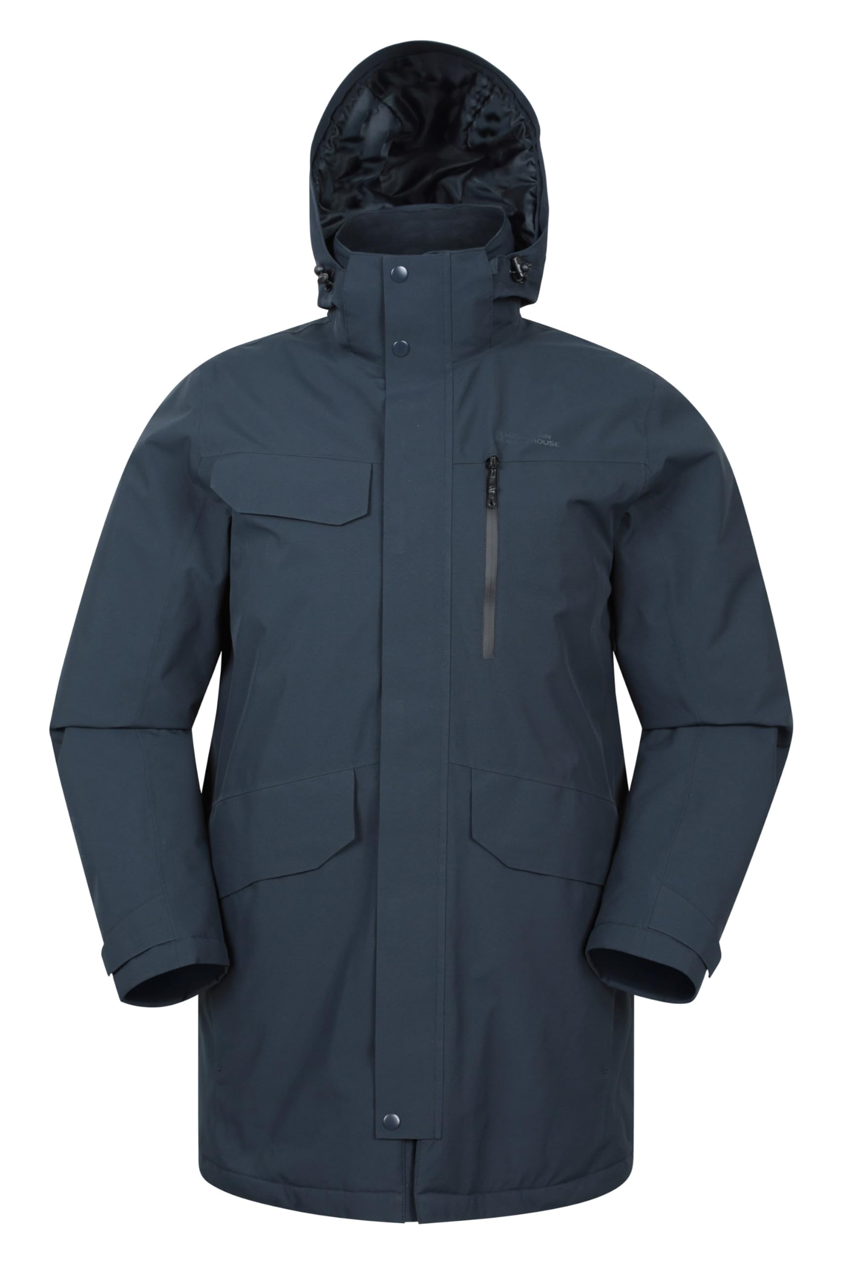Mountain Warehouse Men's Navy Reid Waterproof Lightweight Padded Jacket - Isotherm Coat With Lots Of Pockets - Spring Camping, Outdoors, Travelling & Hiking M