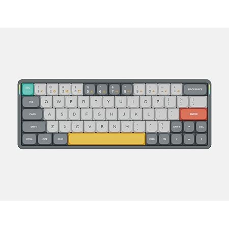 nuphy Air60 Portable Wireless Keyboard, 60% Low Profile Mechanical Keyboard, Supports Bluetooth 5.0, 2.4G and Wired Connection, Compatible with Windows and Mac OS Systems-Gateron Brown Switch