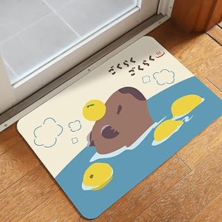 珪藻土 バスマット 【特許技術で吸水UP x anan掲載】(デザイン豊富) すべり止め付き お風呂マット 珪藻土マット 足ふきマット 洗える ソフト 抗菌 ノンアスベスト (岡山企画) Ｃｏ－Ｇｏｏｄｓ(コーグッズ) (カピバラ, 3.5mm)