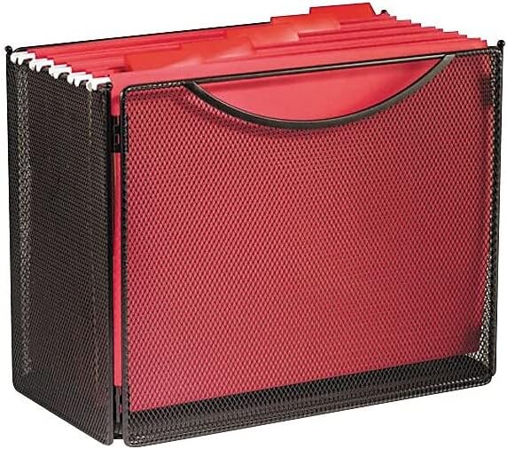 Safco 2169BL Onyx Mesh Desktop Box File, 6" Deep, Letter Size (Qty. 1), Black