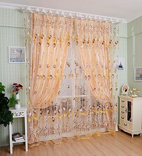 Tulipe Porte Fenetre Rideau Drape Sheer Echarpe Frange Jaune 1 X 2 M Amazon Ca Bebe Et Puericulture