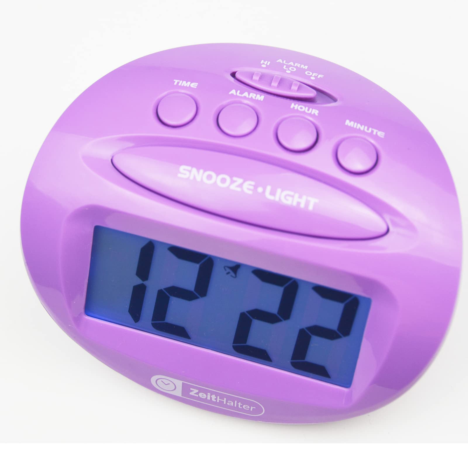 ZEITHALTER LCD Digital Alarm Clock Battery Operated Only Small, Blue Backlight,Ascending Alarm Volume, Simple Basic Clock for Bedroom/Desk/Travel…