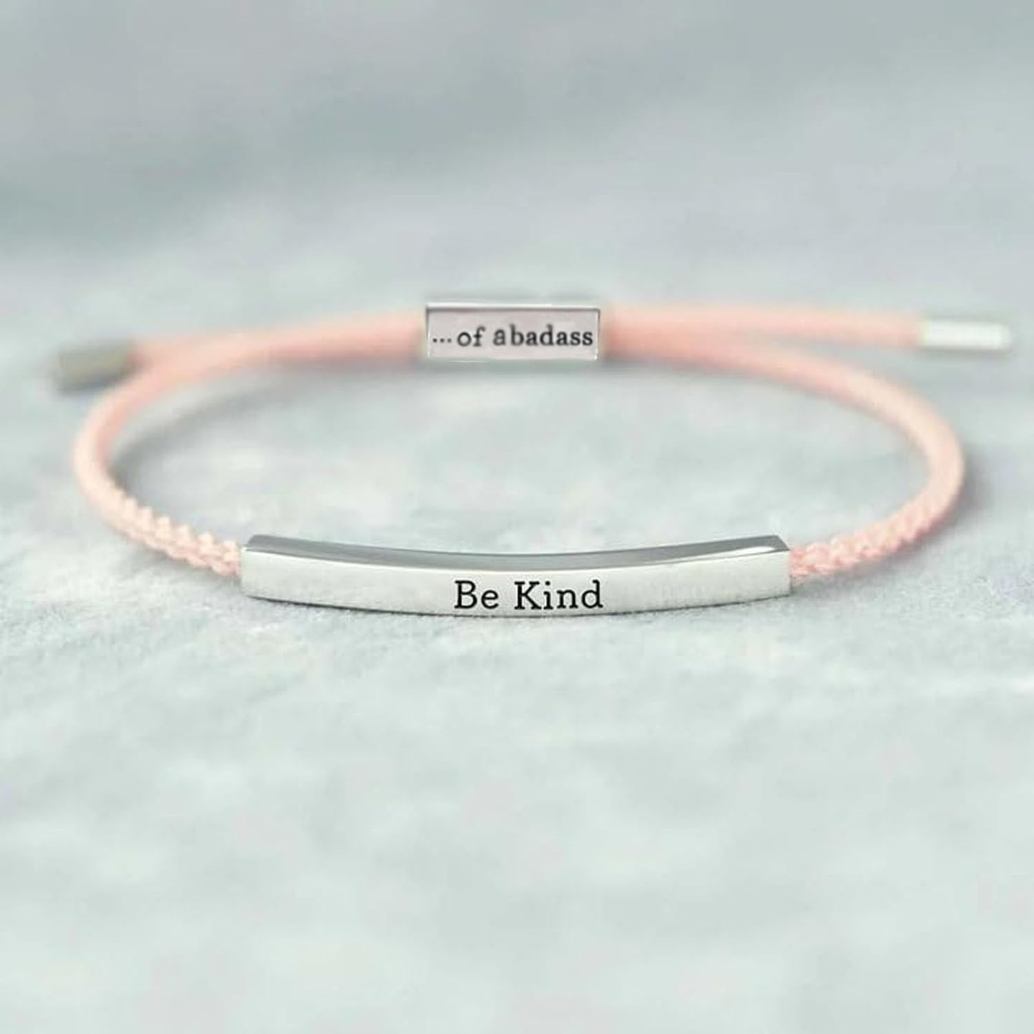Let Them Tube Bracelet for Women, Self Worth Motivation Bracelet Adjustable Braided Rope Handmade Engraved Bracelet Stainless Steel To My Daughter Inspirational Jewelry Gifts for Women Best Friend - Image 3