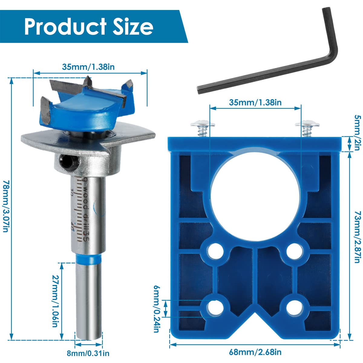 Concealed Hinge Hole Jig 35mm / 1 4inch Professional Hinge Drilling Hole Router Jig Sturdy Cutter Guide Woodworking Cutting Template Guide with Locator for Cabinet