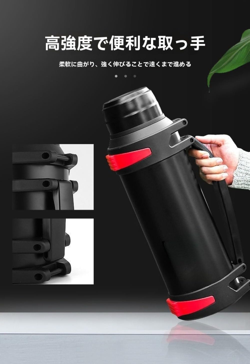 304ステアリングスクリュー大容量アウトドア旅行自動車用多機能スポーツ用長時間保温ポット付き (ブルー,3000ML)