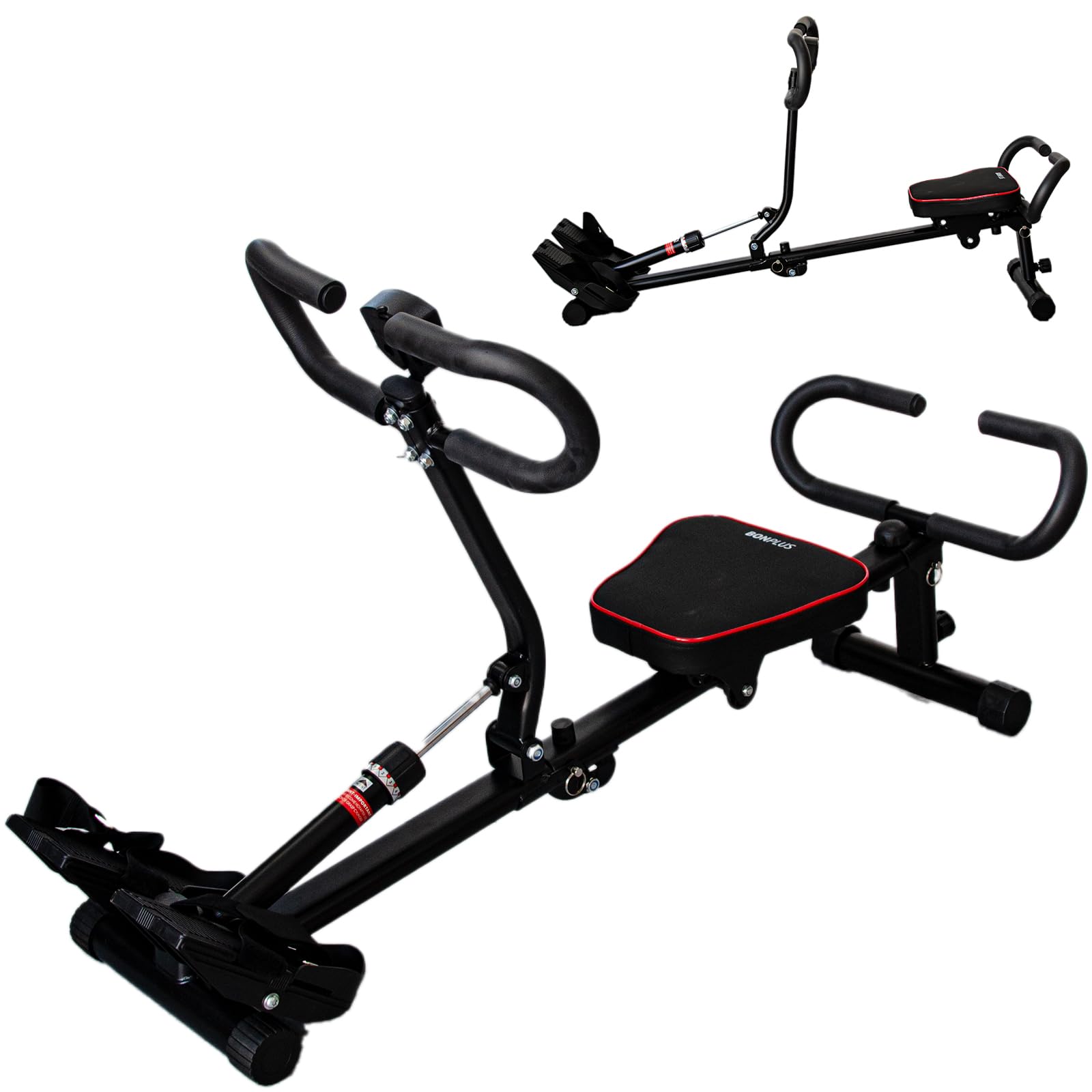 Máquina de Remo Ajustable, HydraFit Rower, Remo Multifuncional, 12 Niveles de Resistencia, Contador Incluido, Sistema Hidráulico, 3 Niveles de Intensidad, Plegable