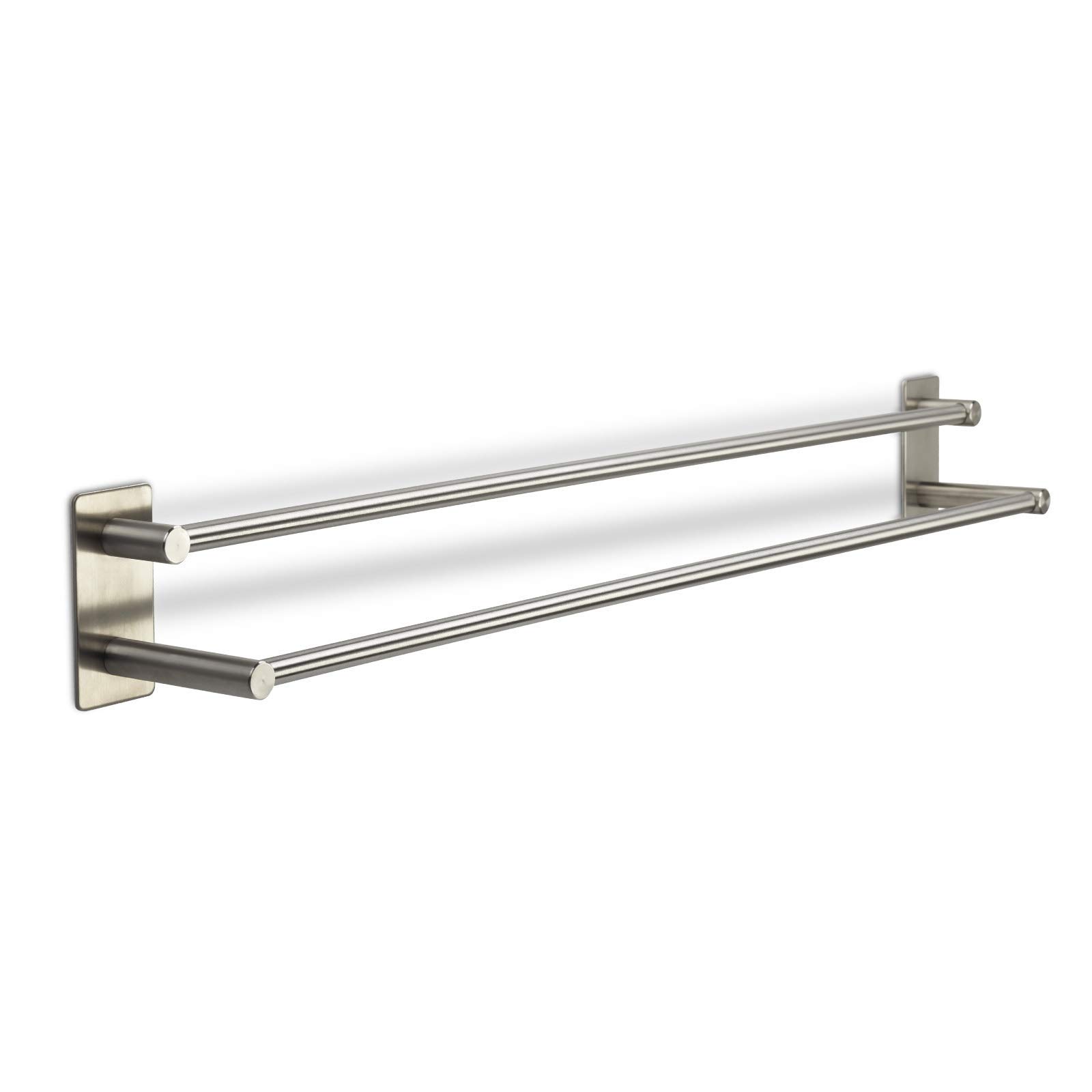2 x Hakenleiste TALIDA Edelstahl selbstklebend mit 3M Klebepad (Länge: 735 mm/Stangen-Ø 12 mm) inkl. 3 S-Haken für Küche und Bad Garderobe von SO-TECH®