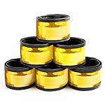 esonstyle 6 PCS Yellow LED Light Up Band Slap Bracelets, Night Safety Wrist Band for Cycling Walking Running Concert Camping Outdoor Sports