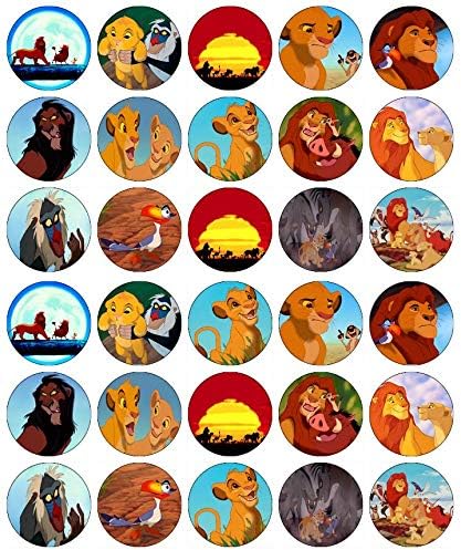 30 Lion King Cupcake Toppers Edible Wafer Paper Fairy Cake Toppers Birthday Cakes
