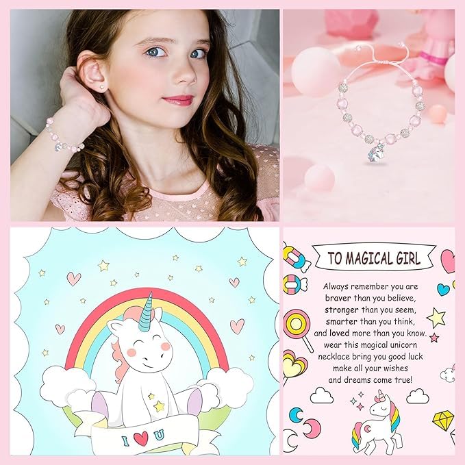M&Ostyle Magical Unicorn Bracelet for Girls,Pink Bracelet Unicorn Jewelry Gifts for Girls Daughter Granddaughter Niece Birthday Christmas4