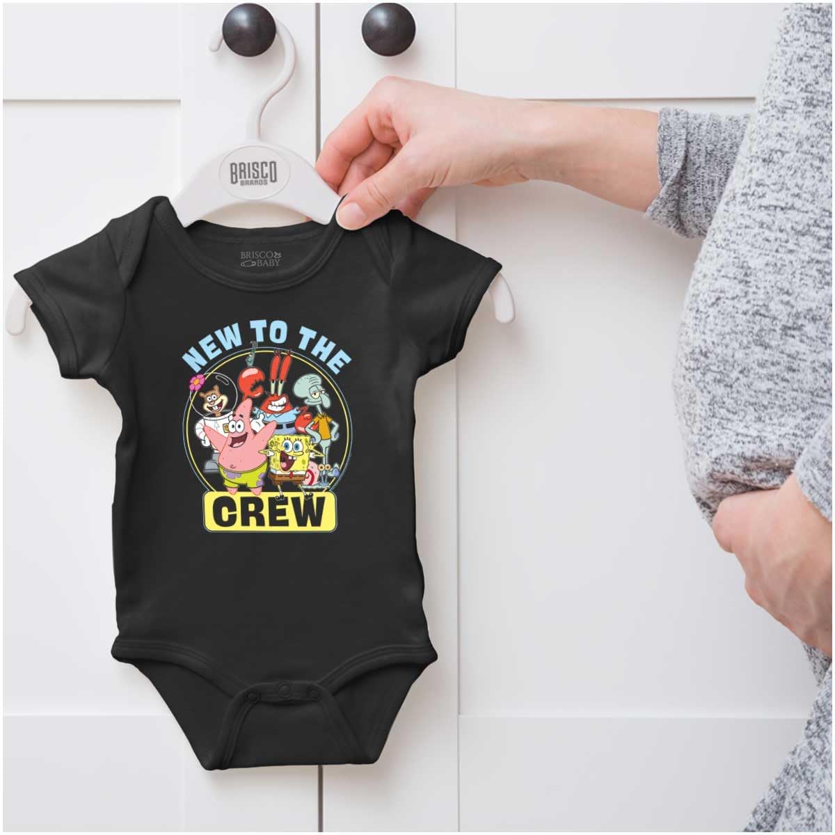Brisco Brands SpongeBob and Friends New to the Crew Baby Romper Boys or Girls