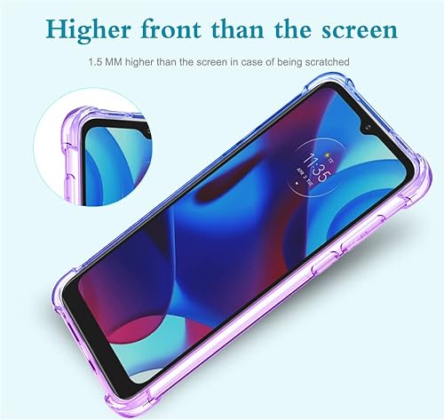 Miniatura 5 de Funda para Moto G Pure 2021 Moto G Power 2022 con protector de pantalla de vidrio templado, bonita funda protectora de TPU delgada con degradado