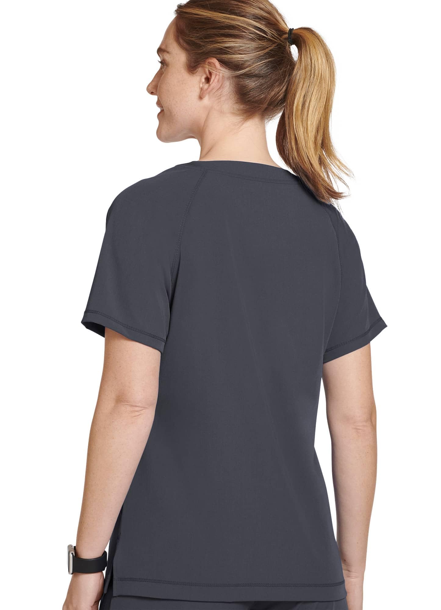 Jockey Women's Scrubs Comfort Crew Scrub Top, Charcoal, M