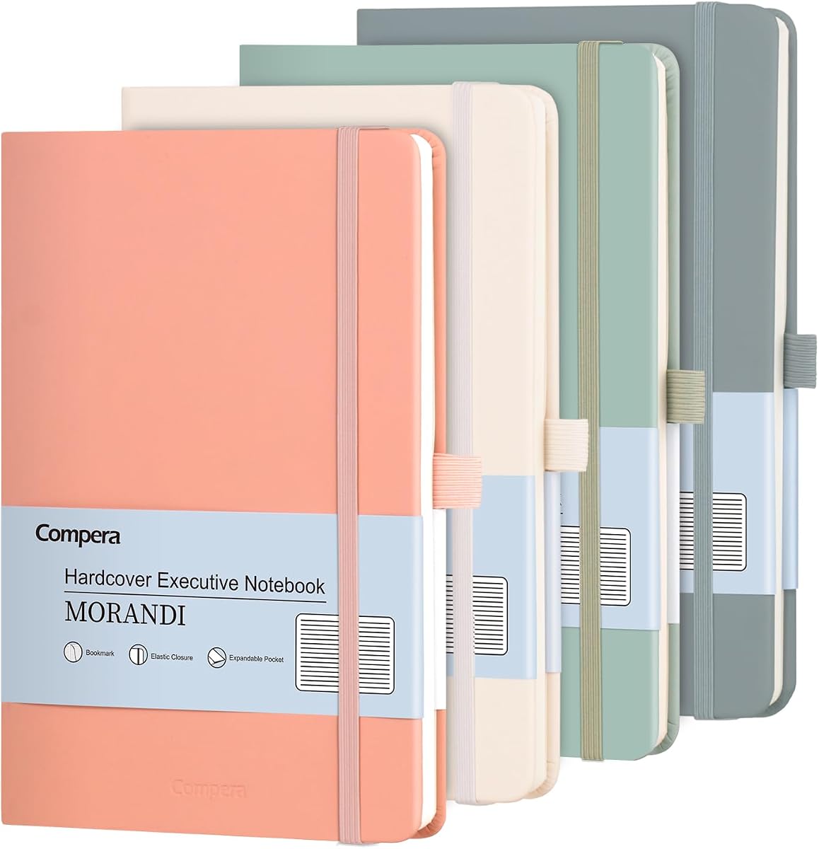 Comix 4 Pack Lined Journal Notebooks for Work, 176 Pages, 5.5"x8.3" | Hardcover, A5 Medium College Ruled, Journaling Notebooks for Notes-Taking, Fits for Office School Home, Assorted Morandi