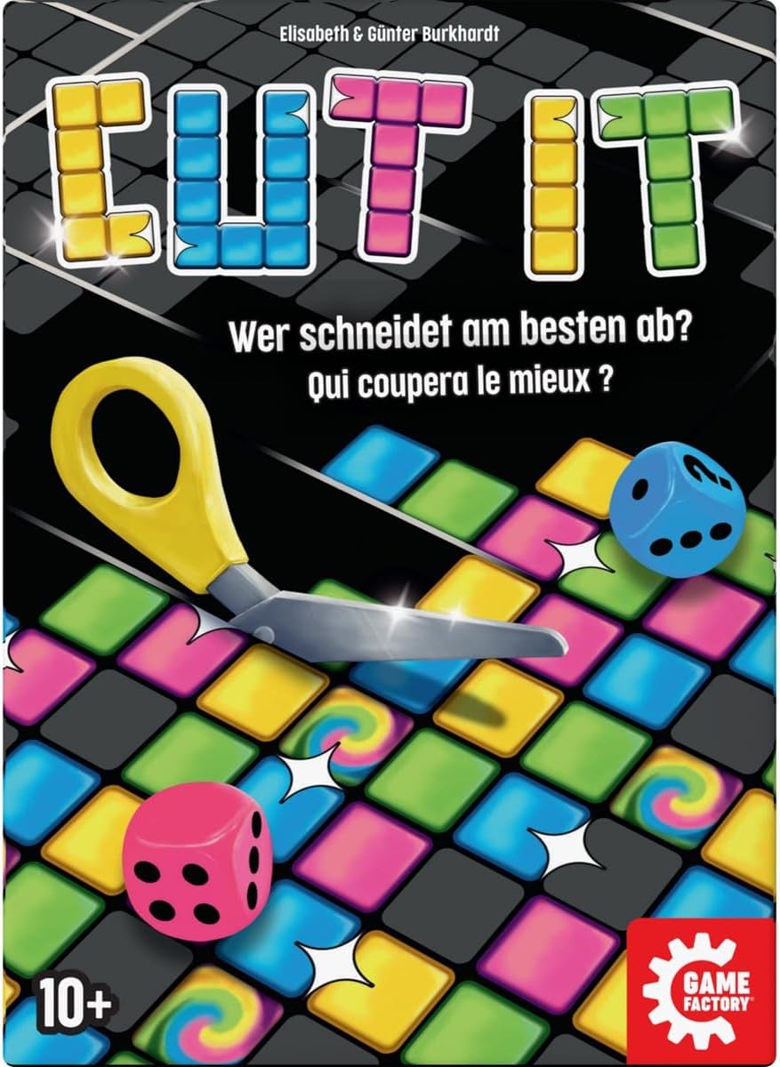 Game Factory 646063 Cut It Innovative Dice Game Cutting, Cutting, Puzzle, Smart Family Game for 1 to 4 Persons from 10 Years