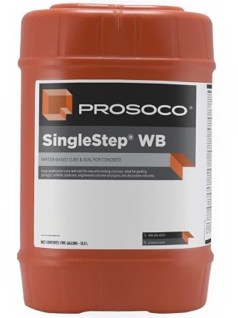 PROSOCO SingleStep WB | Water-Based Cure and Seal for Concrete - Trusted by Professionals 5-Gallon