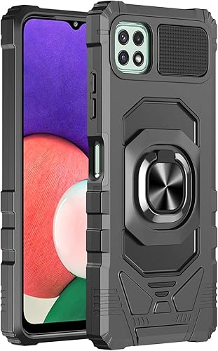 Funda compatible con Boost Mobile Celero 5G Plus 2023 con protector de pantalla de vidrio grado militar anillo de montaje en automóvil con soporte a