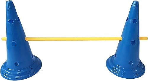 Miniatura 2 de Midlee Juego de agilidad de cono y poste para perros, ajustable para perros grandes a pequeños, juego de 3