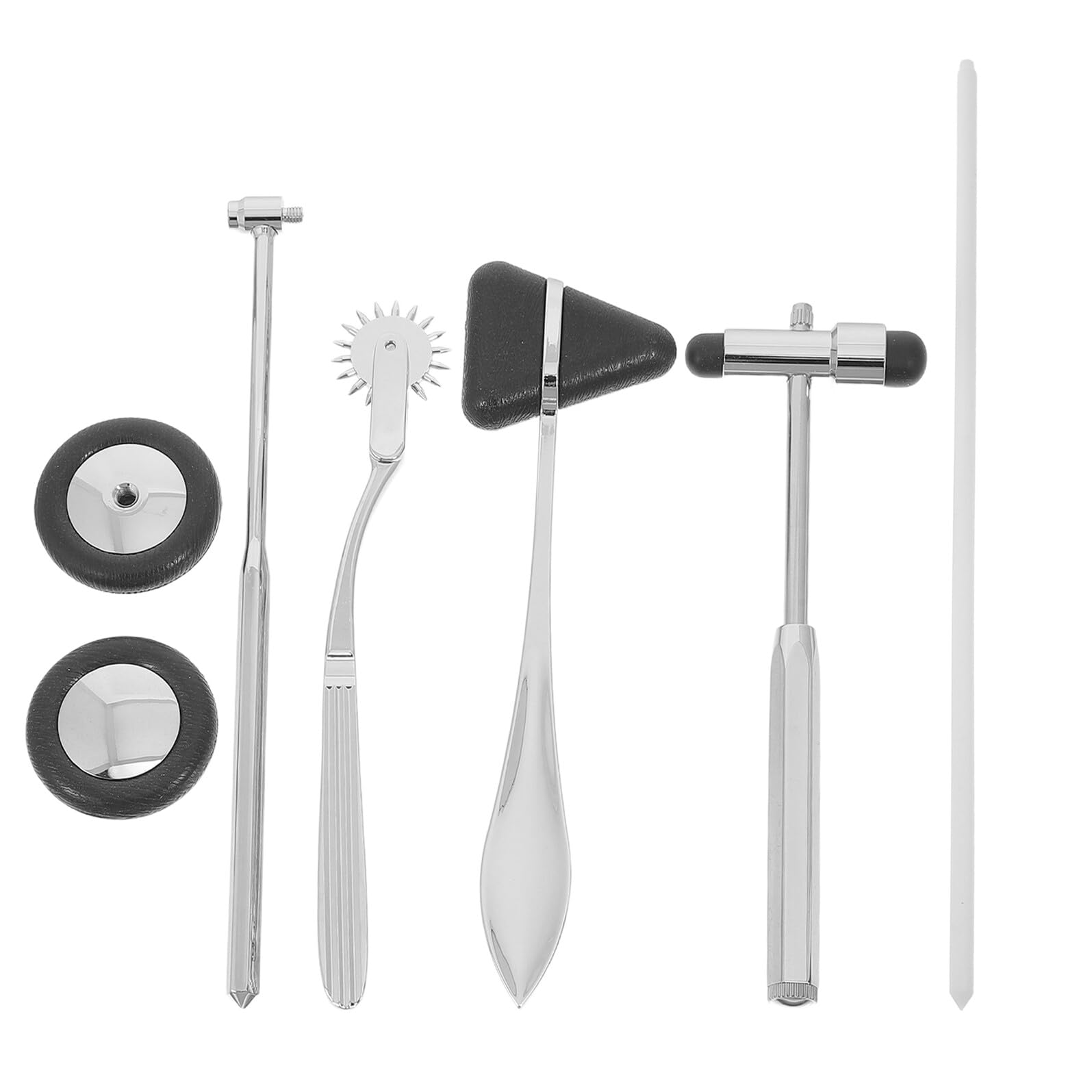 Set di Martelli Medici Diagnostici 5 Pezzi Neri Impugnatura Ergonomica Strumenti per Test Neurologici Portatili per Studenti e Professionisti Clinici