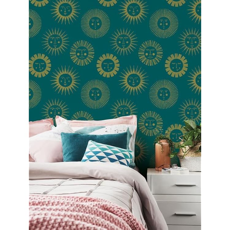 NuWallpaper NUS4001 Konark Peel & Stick Wallpaper, Teal