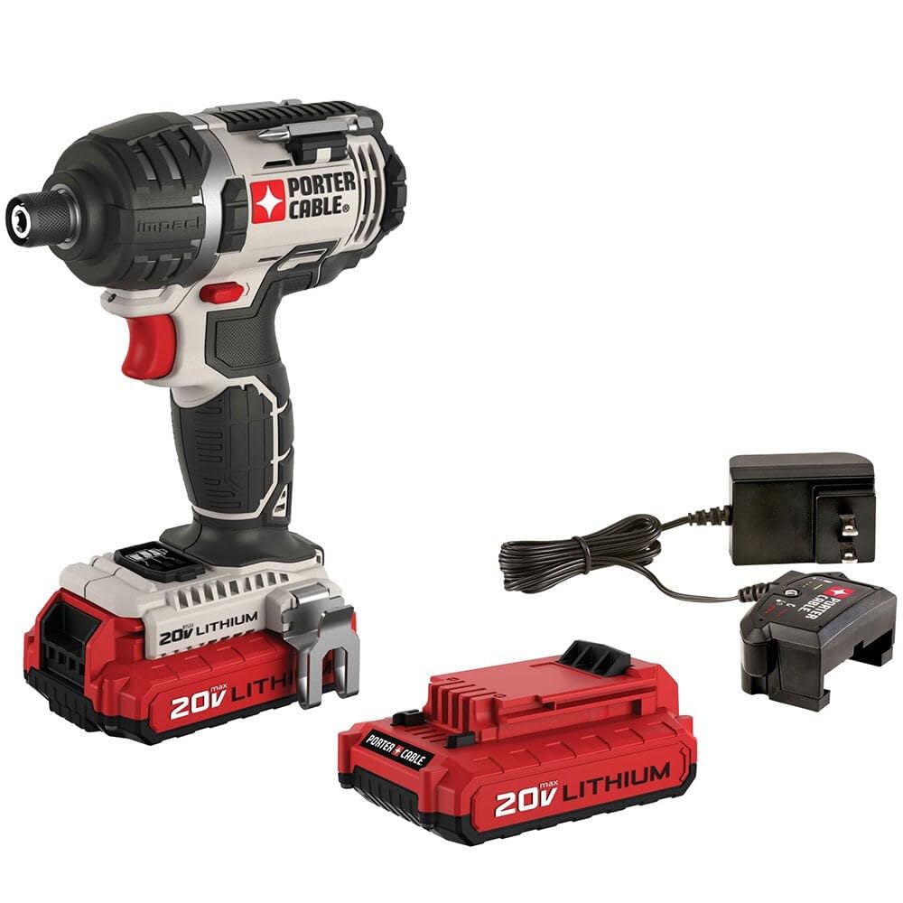 PORTER-CABLE 20V MAX* Impact Driver Kit, Cordless, 1/4-Inch (PCCK640LB)