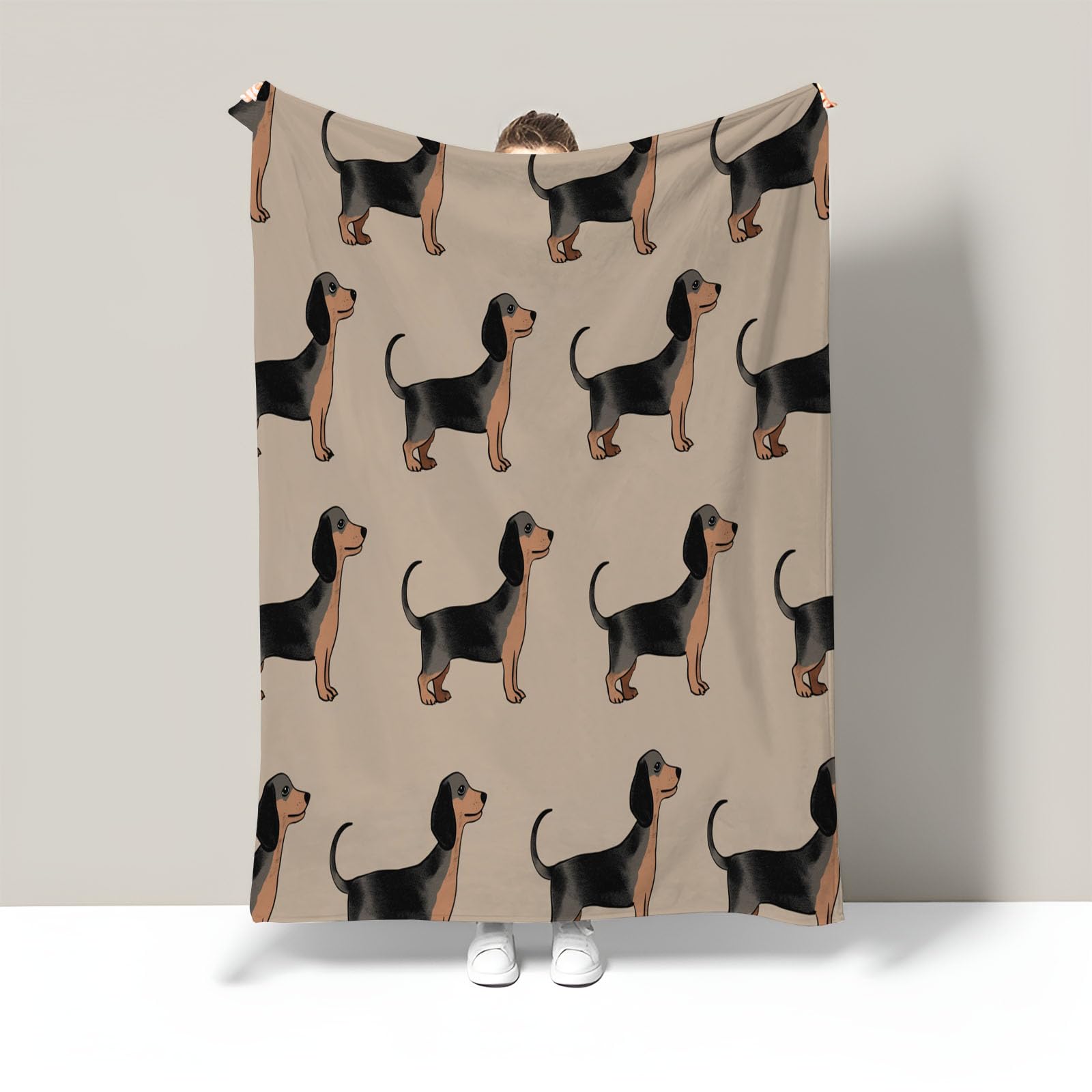 Manta De Perro Salchicha Vintage, Manta Ligera De Forro Polar con Tema Animal para Niños Mujeres, Marrón Mantas De Franela Suaves, Sábana Cálida Adecuada para Invierno, 70X100Cm