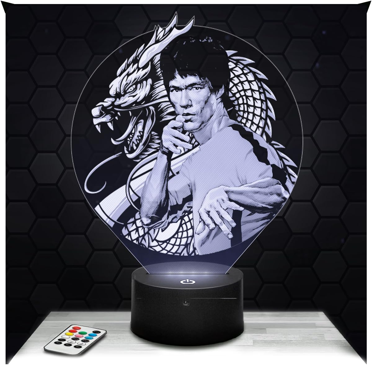 Lampephoto.fr - Bruce Lee 3D Lamp Decoration Collection Chinese American Actor Gift idea for Men and Women Bruce Lee nightlight Adult Bedroom Decor, Original Christmas, Gift Idea for Men and Women