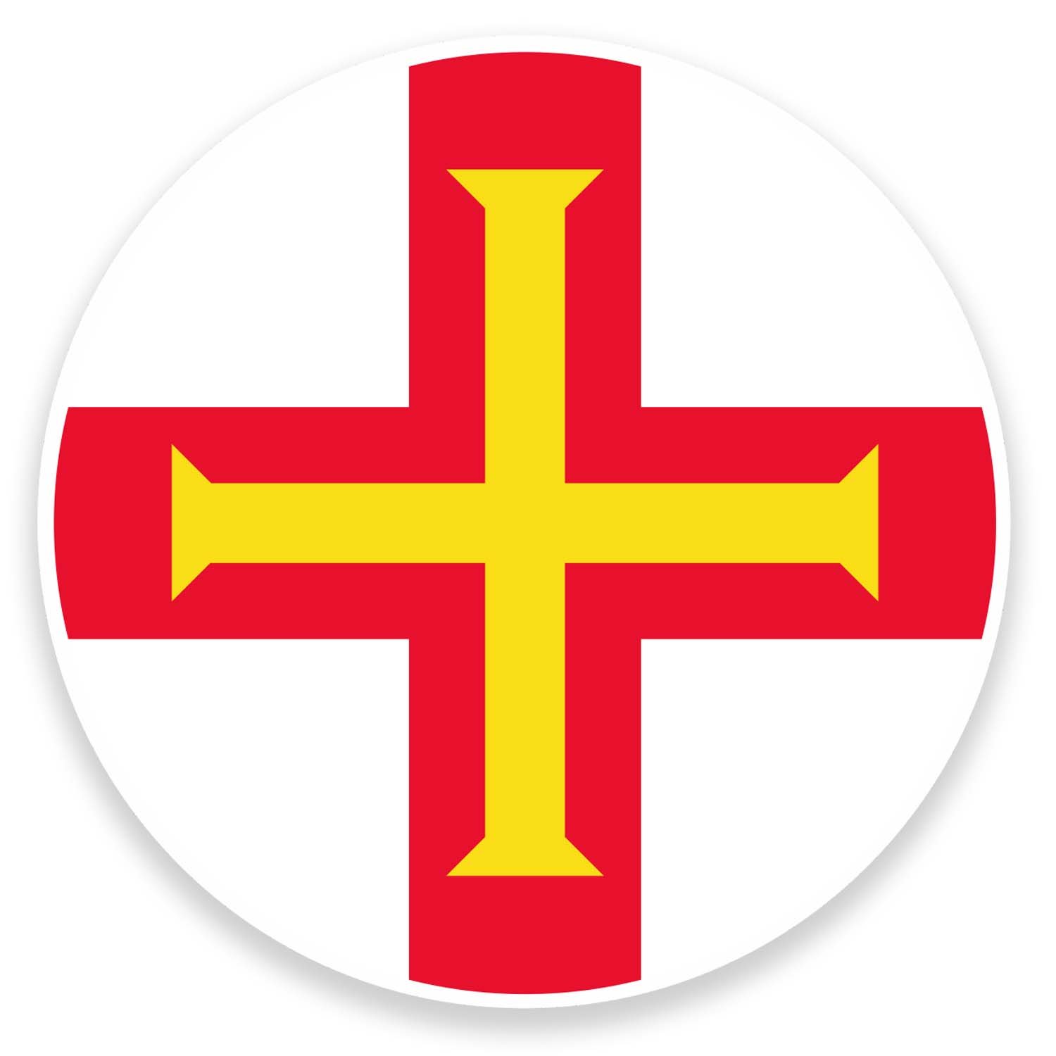 Destinationvinyl Multi 2 X 10Cm Guernsey Flag Map Vinyl Sticker Decal Laptop Luggage Travel Tag #9029 (10Cm Wide X 10Cm High)
