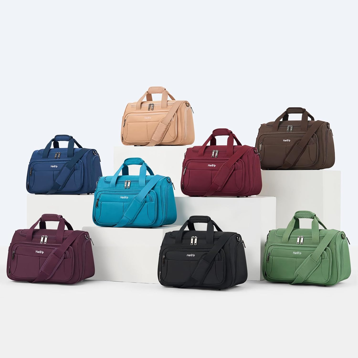 Carry on Duffel Bag Foldable Duffle Bags for Travel, Under Seat Personal Item Bags for Airplanes, Weekender Overnight Mens Travel Tote Bag for Women Small Softside Carry on Luggage (Coffee) - Image 10