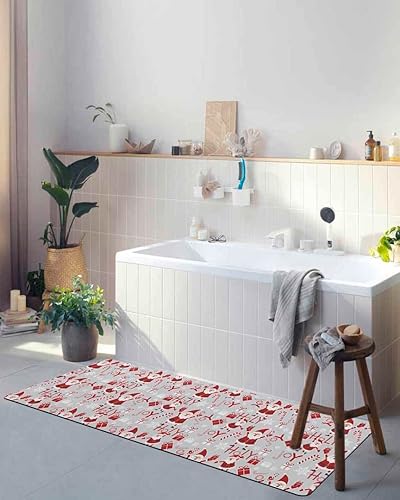 Miniatura 6 de Tapete de baño de Navidad para bañera, antideslizante, de secado rápido y absorbente, tierra de diatomeas, fregadero de ducha, tapete lavable de