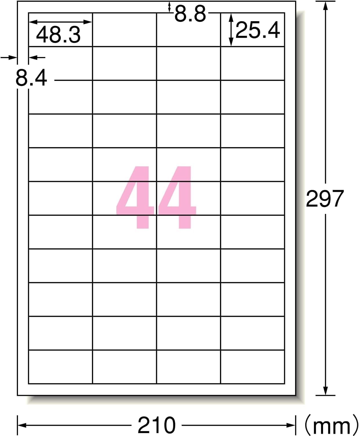 100 fogli formato A4 44 Face Four sides Margin con tipo matte Paper, Peel Off The white-one (a-one) etichette adesive nella stampante uso combinato] Beautiful (4,400 pezzi) 31 262 (Giappone Import)