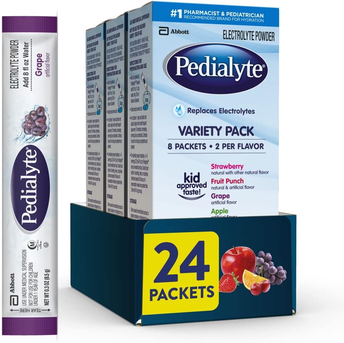 Pedialyte Variety Powder Pack, 24 Count
