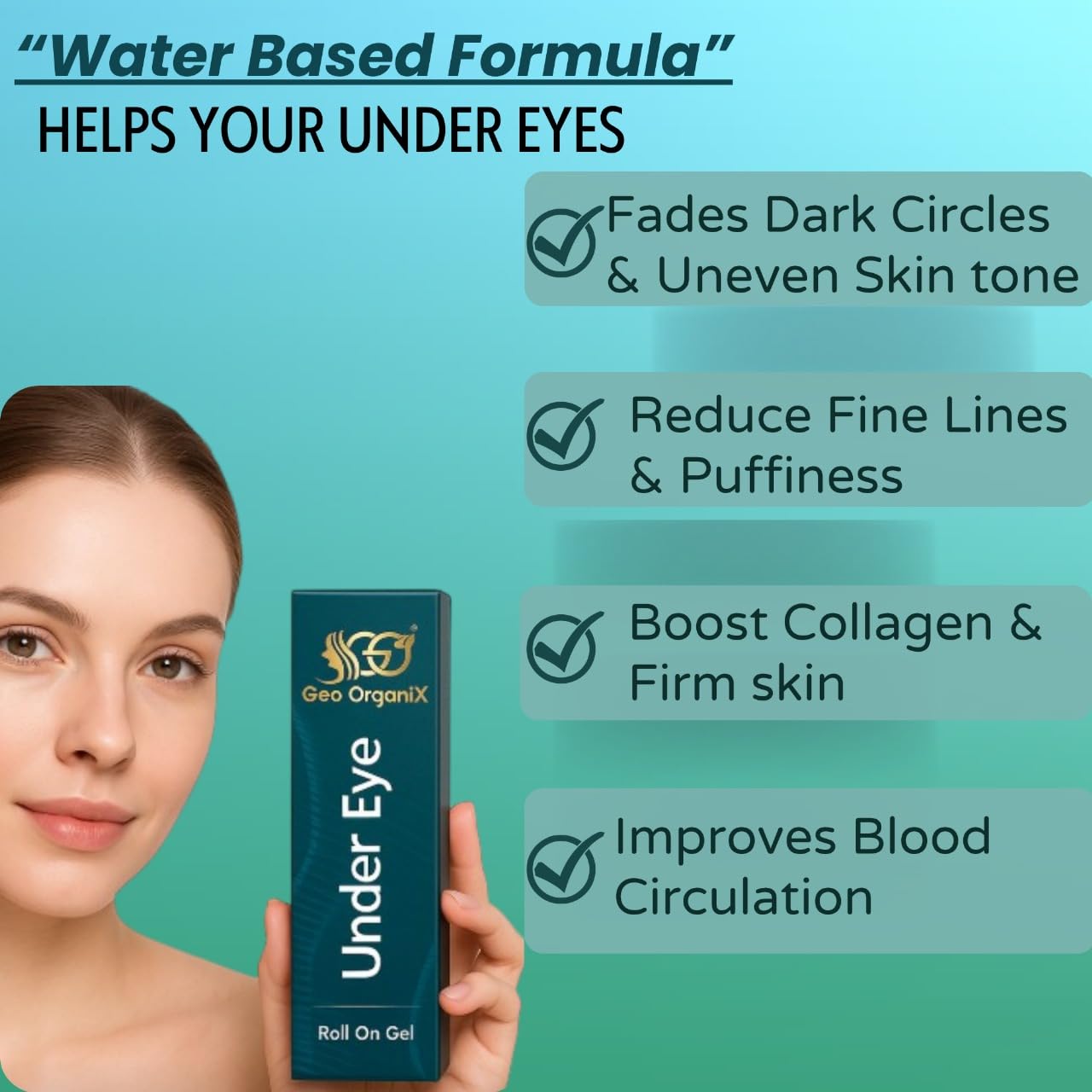 Under Eye Roll-On Gel | Fragrance-Free & Non-Comedogenic Formula with Plant-Driven Ingredients | Helps Reduce Dark Circles, Puffiness & Tired Eyes | With Copper Tripeptide, Arginine Pentapeptide & Caffeine for Men & Women | 15 g (Pack of 1) — Amazon image 6